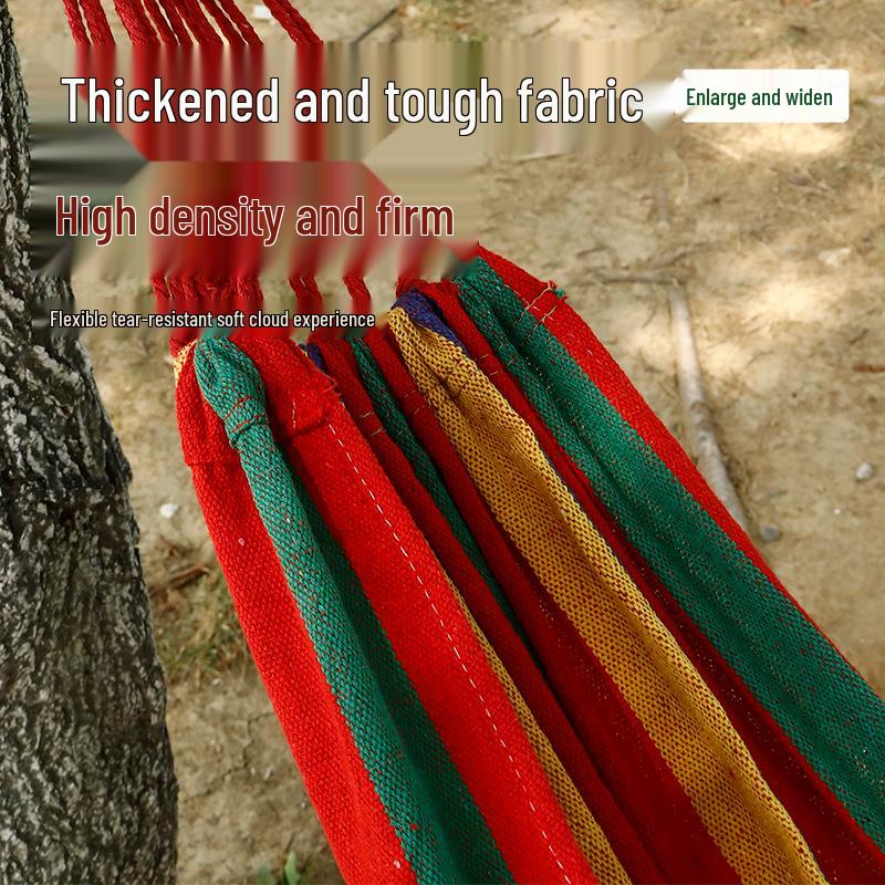 Reinforced Outdoor Canvas Hammock - Anti-Rollover Camping Swing