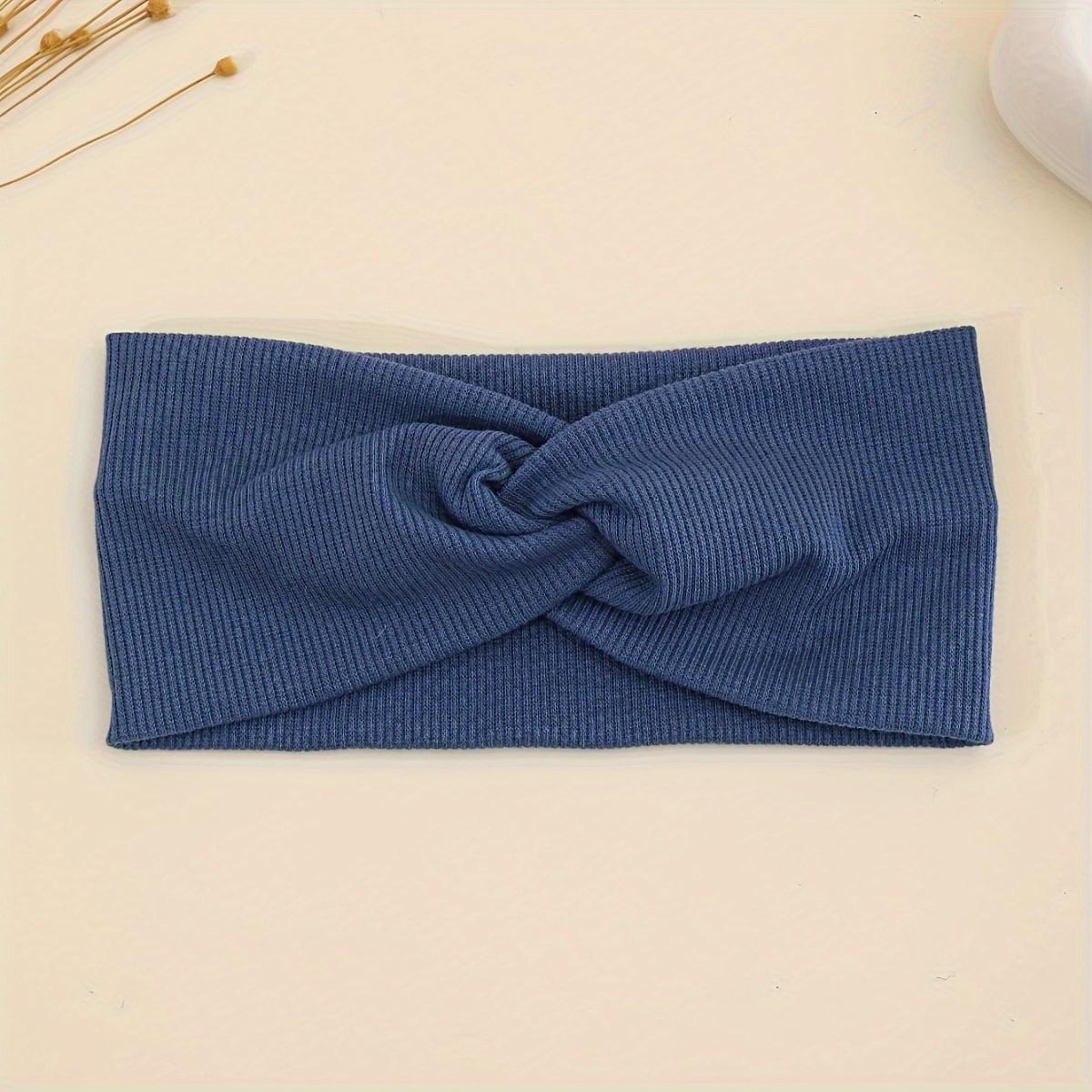 

Solid Color Wide Brim Headband синий