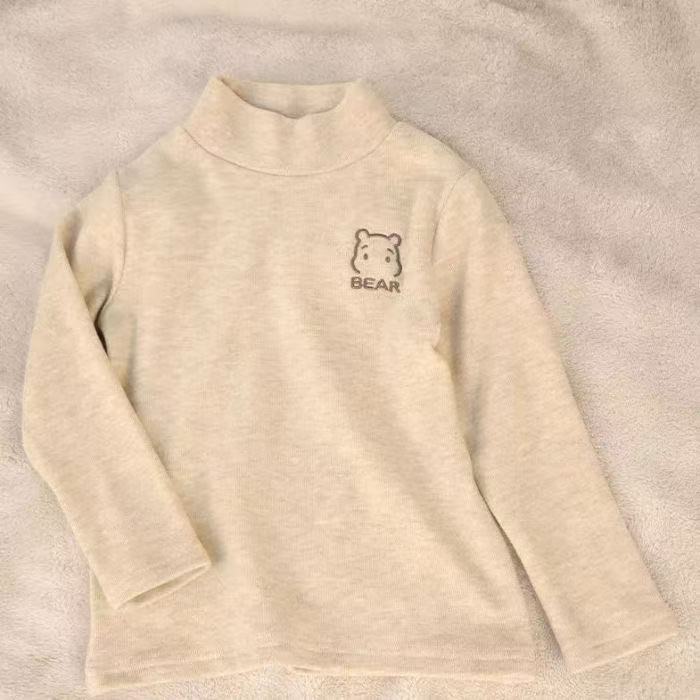 Children's Warm Long-Sleeve Base Layer Top with Half-High Collar for Boys, Girls, Toddlers, and Babies