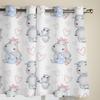 Cute Cartoon Hippos With Hearts Window Curtain For Kids Room Home Blinds Curtains For Living Room Bedroom Window Drapes