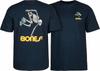 Powell Peralta BONES SKATEBOARDING SKELETON Skateboard Tričko TMAVĚ MODRÉ Unisex Tričko