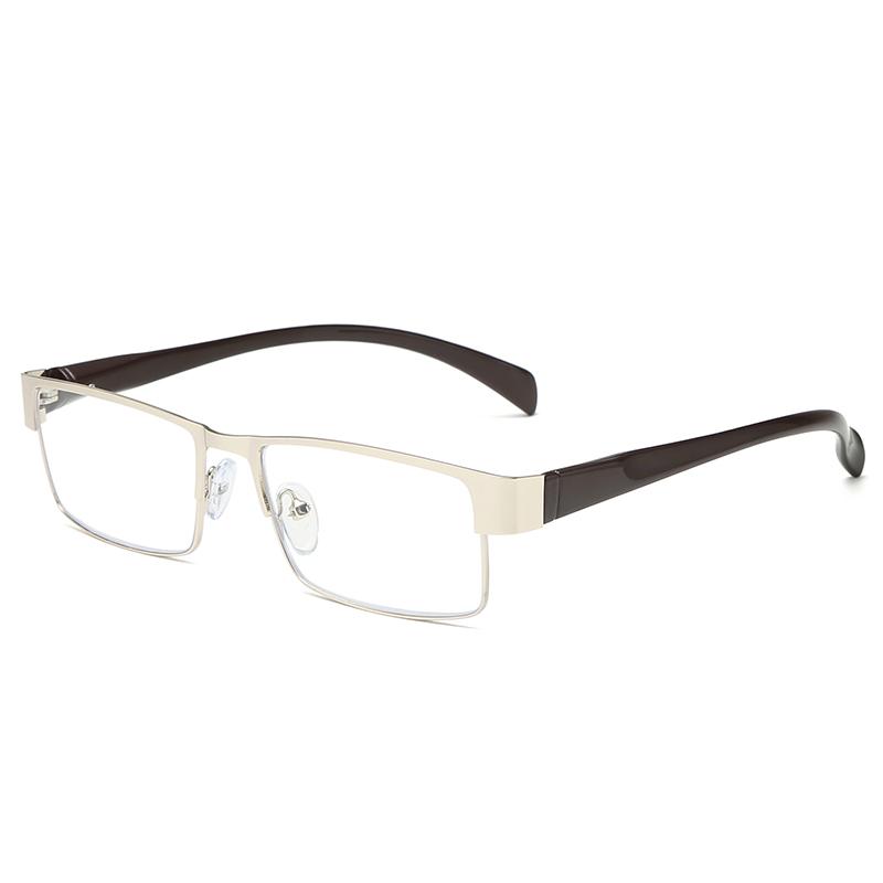 J89868 Anti Blue Light Reading Glasses Metal Squared Computer Readers Unisex Corrective Eyeglasses 1.0-4.0 Blue Light Blocking