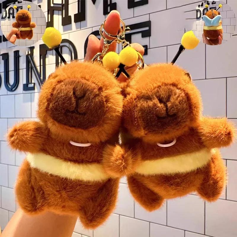 12Pcs Pendentif Capybara Dessin Animé Dessin Capybara Ailes Jitterbug Abeille Dauphin Eau Porte-clés Abeille Peluche Ornements à Suspendre Sac