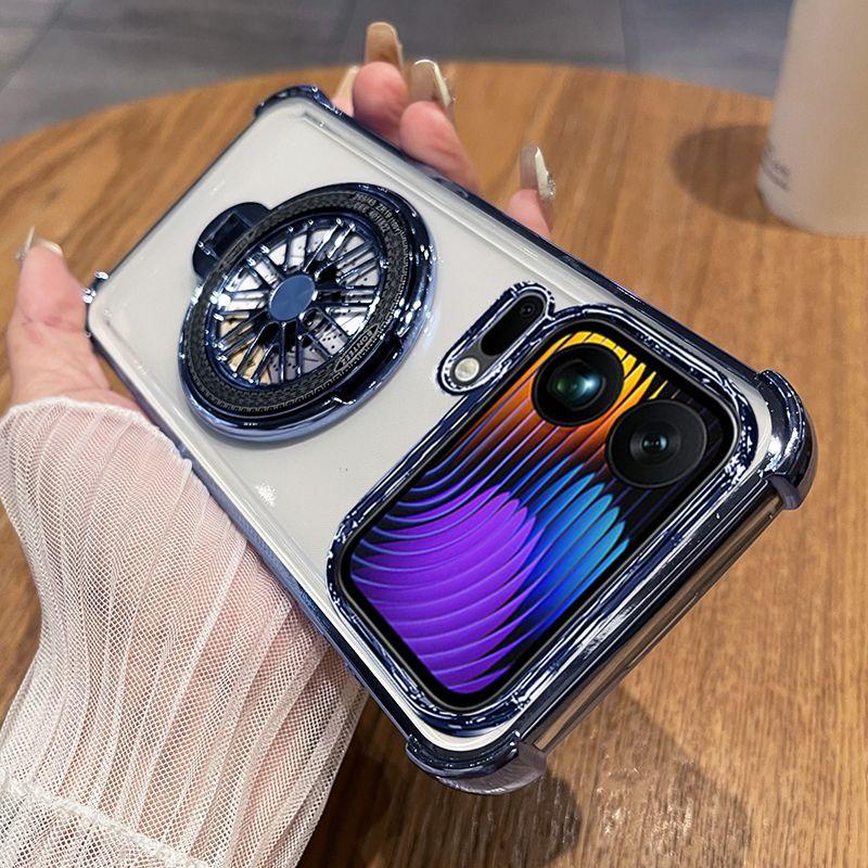 For Xiaomi 17 Pro Max 15T PRO 14TPro 13T Pro Case New Stylish Gyro Holder Four-Corner Anti-Fall Case Shockproof Stand Cover