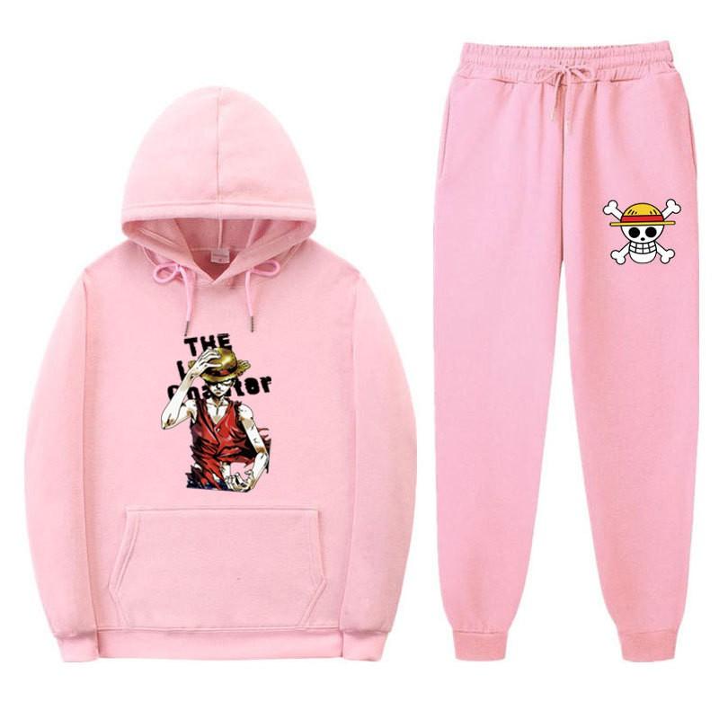 Mens Warm Hooded Sweatshirt Set With Printed Design Long Sleeve Top Pants Casual Sportwear Winter