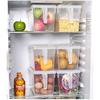 Plastic Storage Containers Square Food Storage Organizer Stackable Refrigerator Organizer Handle Kitchen Containers with Lids for Fruits Vegetables