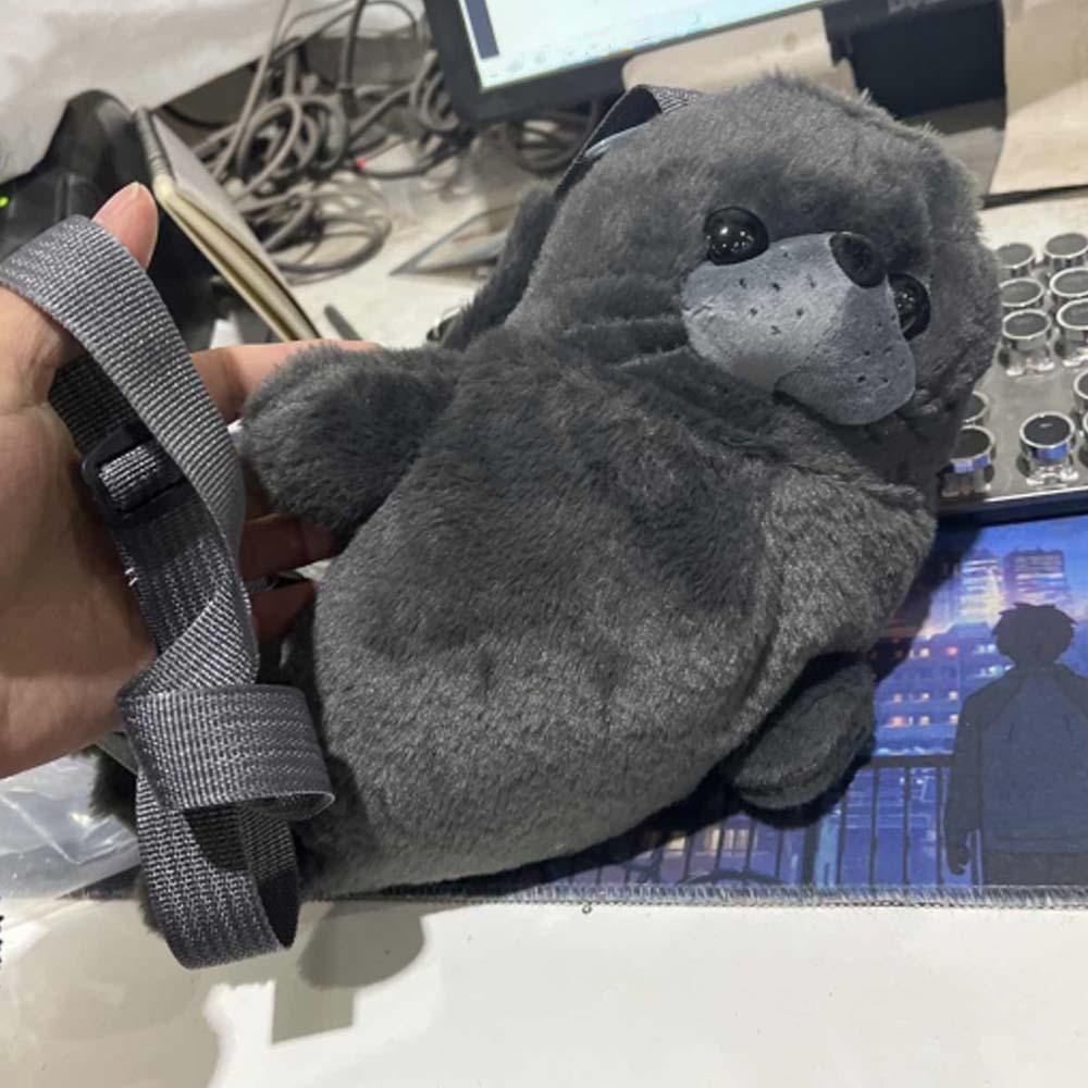 Thickened Cute Seal Shoulder Pouch Soft Adorable Cartoon Seal Handbag Lightweight PP Cotton Crossbody Bag Gifts