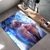 Student uniform beauty printed non-slip flannel carpet, machine washable, soft carpet for home decoration in living room and bedroom