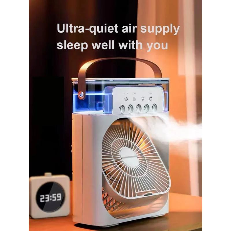 Humidificador Portátil 3 En 1 Ventilador Acondicionador de Aire Hogar Enfriador Pequeño Hidroenfriamiento Ajuste de Aire Ventiladores de 3 Velocidades para Hogar Oficina