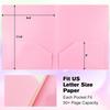 6-Pack Plastic Folders with Pockets,2-Pocket Pastel Folders Holds US Letter Size Paper for School/Office/Home, Pink