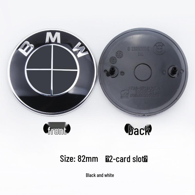 BMW Anniversary Edition Front & Rear Emblems: 82mm Rear in Blue & White, 74mm Front with Black Background.