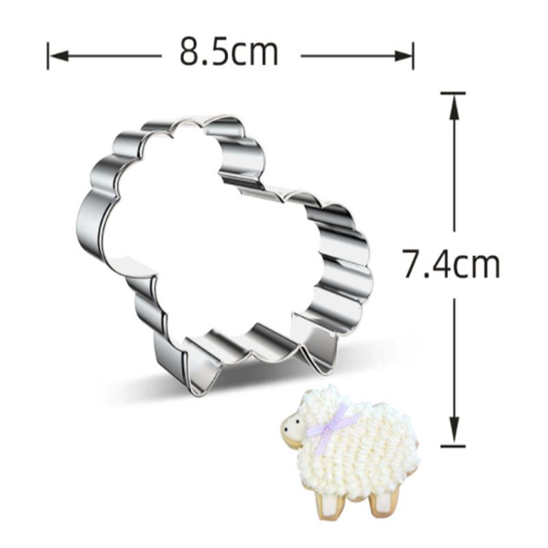 2Pcs Easter Series Stainless Steel Cookie Mould Set Rabbit DIY Baking Tool Cookie Rice Ball Cutting Die