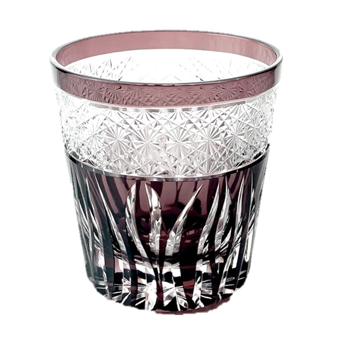 

Retro Kiriko Glass Saika Current Model J-kitchens Cup, 85xH90mm, 260cc, Purple, Kasho,