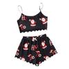 Christmas Style Milk Silk Camisole and Shorts Two-Piece Pajama Set