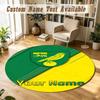 Round Rug Custom NameNorwich City Pattern Non Slip Carpet Home Floor Decor