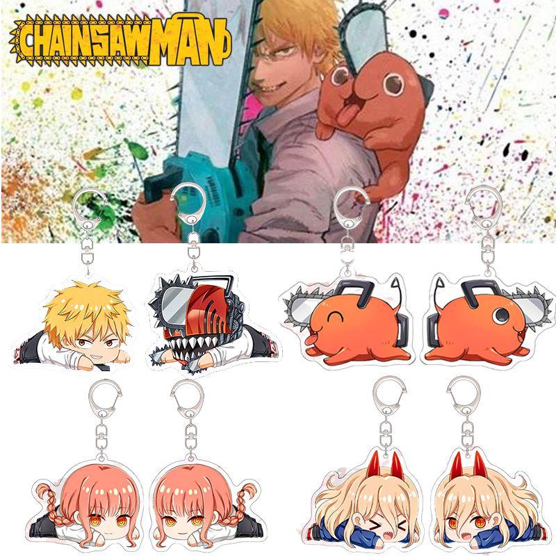 Módní oboustranný akrylový přívěsek na klíče a tašku Chainsaw Man Pro děti i dospělé