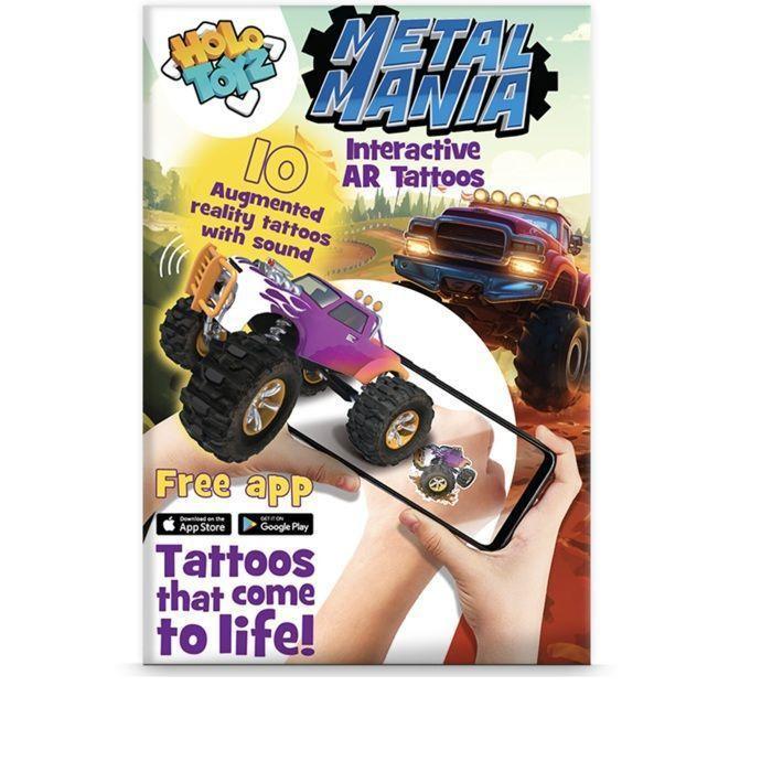 HOLO TOYZ 10 tatouages Autocollants détachables en réalité augmentée Metal Mania