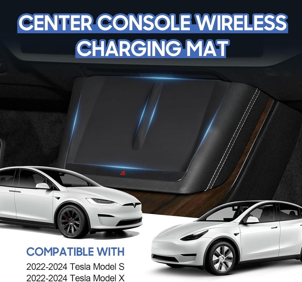 Wireless Charging Pad For Tesla Model S X Plaid Accessories 2025 2025 2025 Center Console Organizer Phone Silicone Charger Mat