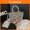Transparent Bead Handbag With Bow Design And Top Opening For Women Use Daily