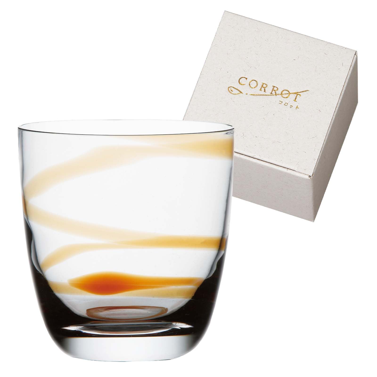 Toyo Sasaki Glass CORROT Spiral 10083 Made in (Amber) [Handmade Glass, Japan, 280ml]