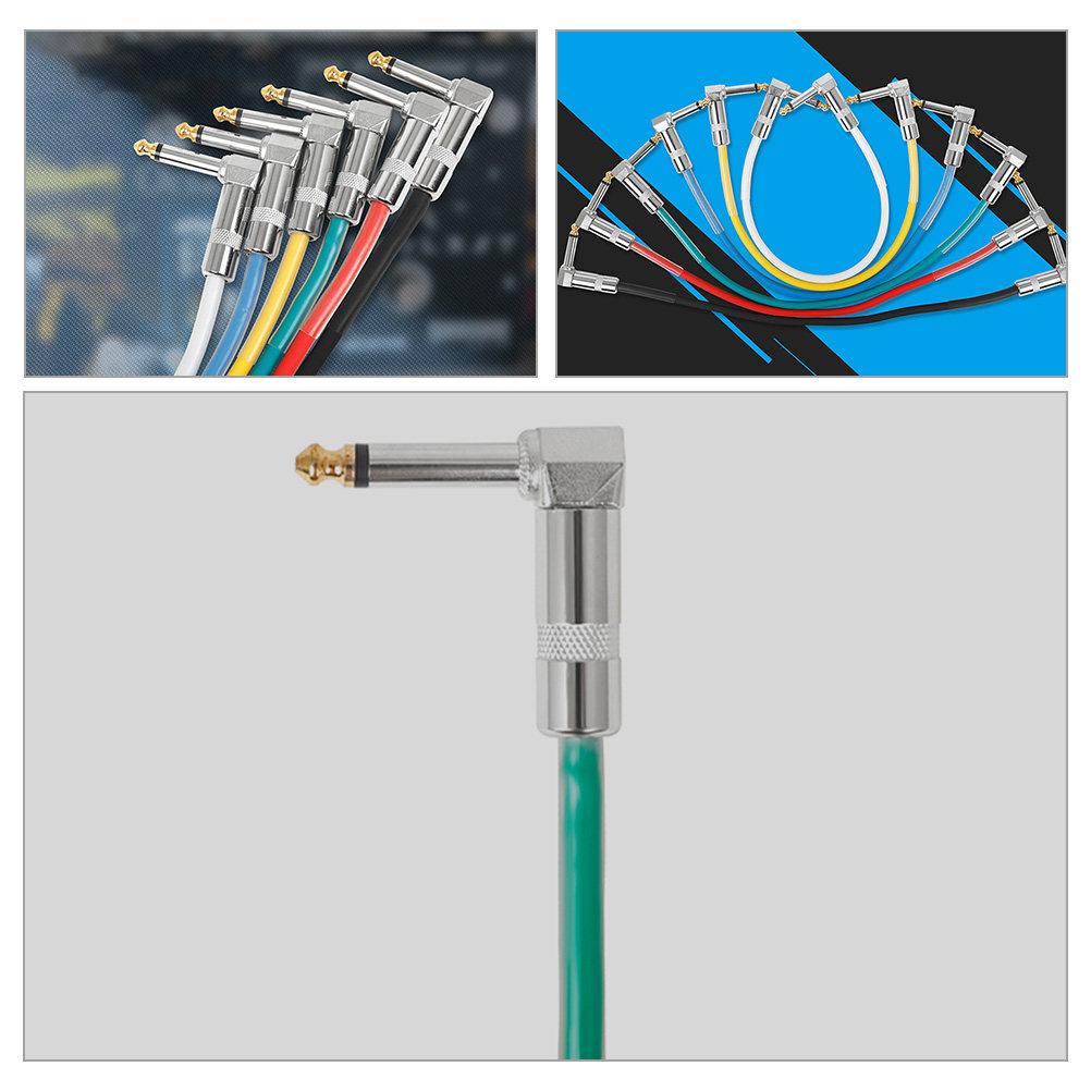 Guitar Patch Cable 6.35mm Electric Guitar Cord Single Block Effector Connection Cable High-Fidelity Sound Durable PVC Copper