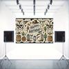 1 Piece  Retro Western Birthday  Polyester Photography Background Cloth  Birthday Banner and Flag Supplies  Cake Table Studio