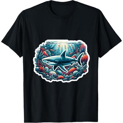 Shark Tsunami - Wave Ocean Thrill - Underwater World Shark T-Shirt