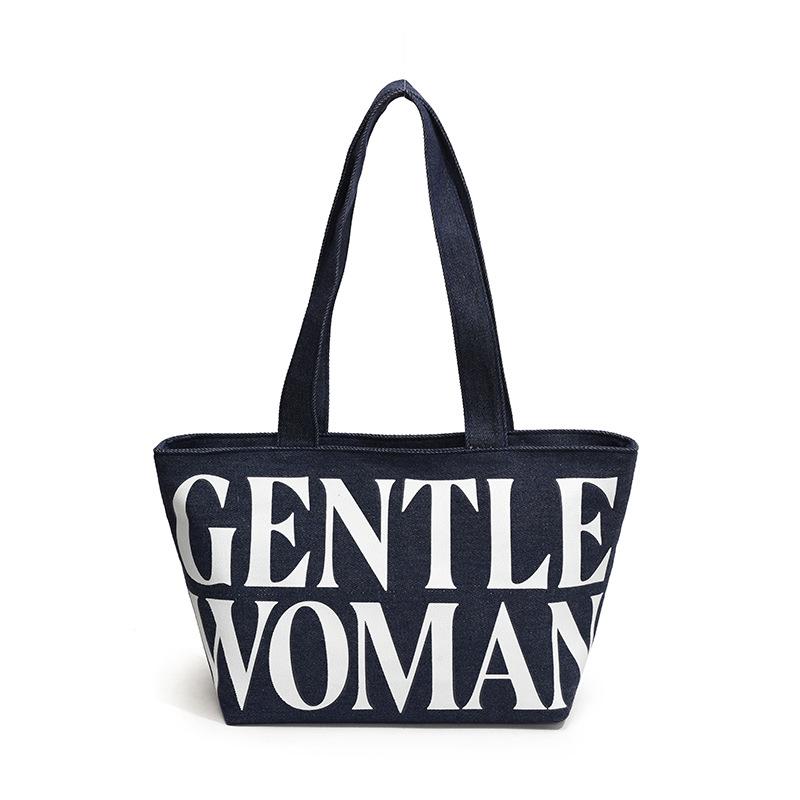 

Холщовая сумка-тоут большой вместимости в японском стиле для женщин - Универсальная сумка на одно плечо и кроссбоди с надписями