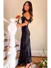 2026 Summer Women's Off-Shoulder Ruffle High-Waisted Open Back Evening Gown