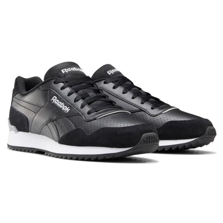 Reebok Royal Glide Ripple Clip PU Shock-Absorbing Low-Top Sports Casual Shoes, Unisex Black EF7712