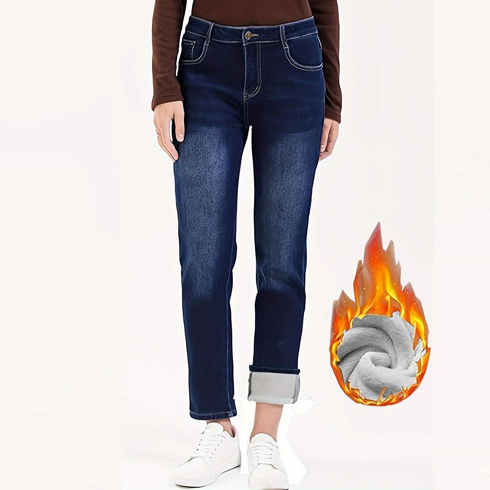 

Women s Trousers Large Size Stretch Jeans Loose Semi-Elastic Pants M