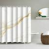 1/4 Marble Veining Shower Curtains, Toilet Seat Decoration, Shower Curtain With Carpet And Toilet Lid, 70.8X70.8 Inch