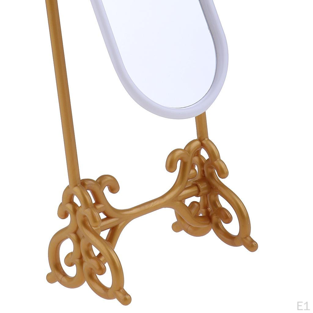 Bedroom Furniture Gold Dressing Mirror for Dolhouse Kid Pretend Play
