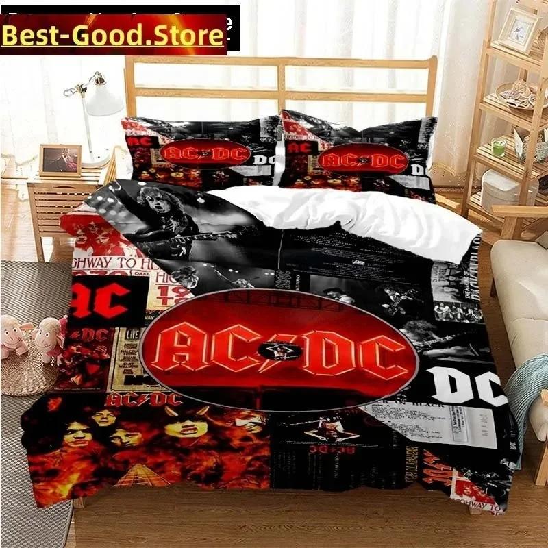 Fashion AC DC Rock Band Bedding Set Printed Bed Set With Pillowcase Bed Duvet Cover Soft Single Double Queen Super King Size