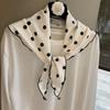 Korean Version of Fashion Polka Dot Triangular Small Silk Scarf Women's Spring and Autumn Versatile Thin Decorative Shawl Small Scarf Triangular Scarf