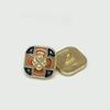 10PCS Of National Style Enamel Colorful Metal Buttons Burnt Blue Palace Oil Square Flower Clothing Button