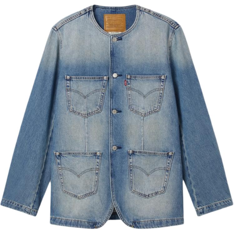 

Levis Повседневная Удобная Простая Джинсовая Куртка с Круглым Вырезом и Длинным Рукавом для Мужчин куртки Светло-Голубой 003KY-0000 L