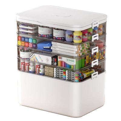 Portable Multifunctional Art Painting Toolbox: Multi-layer Plastic Storage Case for Watercolor, Chinese Painting Pigments, and Pencils