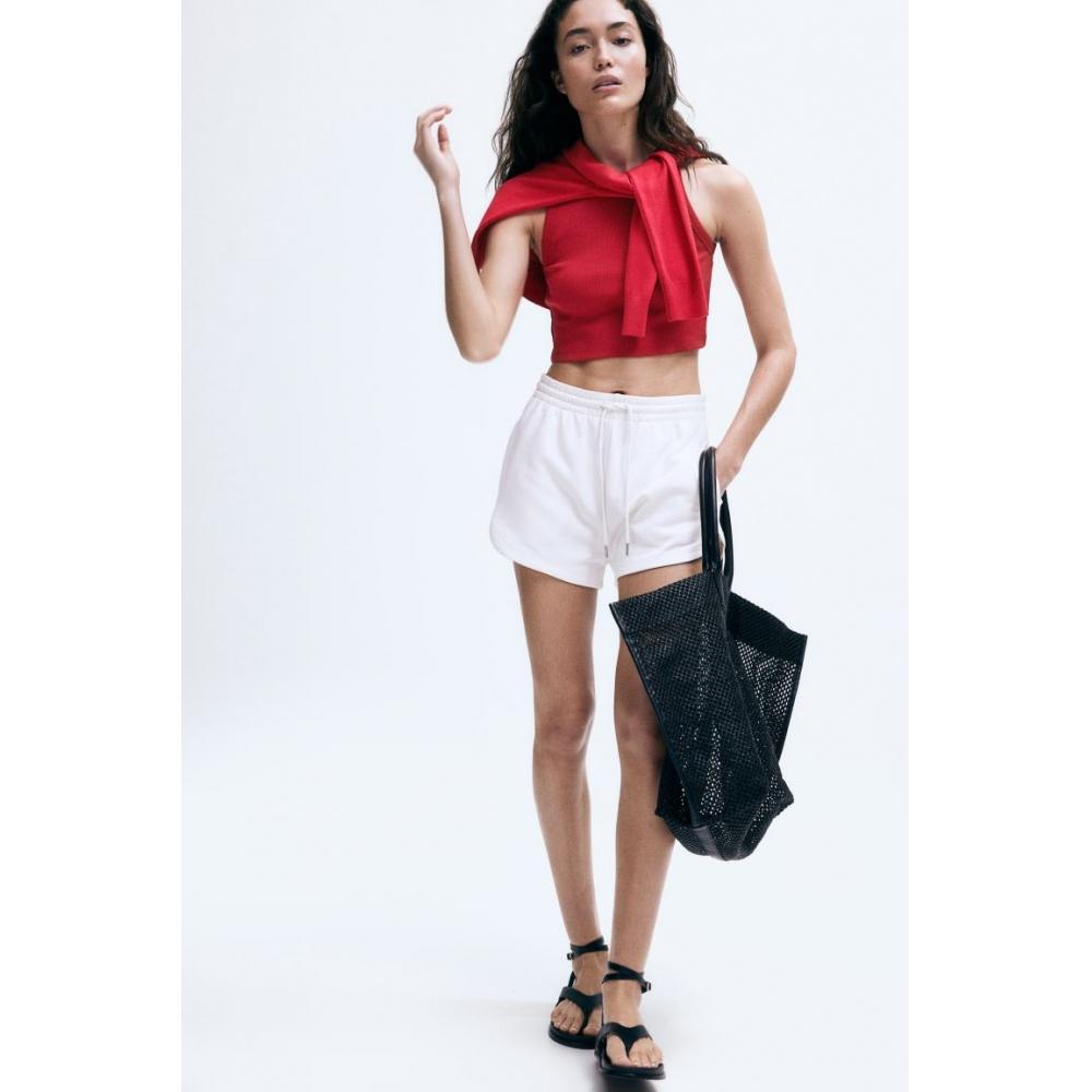 

Укороченный топ без рукавов HM ярко-красный