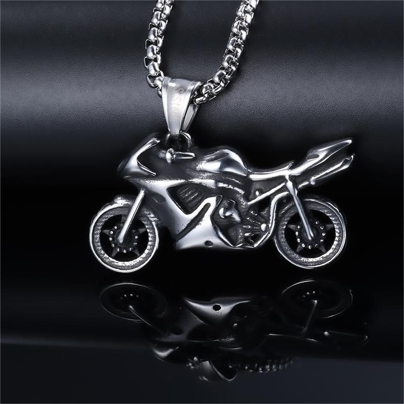 Stylish motorcycle style motorcycle style retro color trendycycling necklace in stock