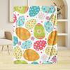 [Holiday Joy]Colorful Easter Egg and Floral Pattern Blanket- Comfortable Flannel Blanket, Suitable for Sofa, Bed, or Gift, Perfe