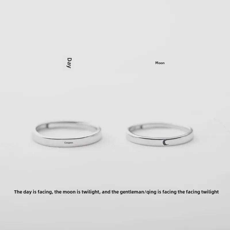 925 versilberte Paarringe: Schlichtes Design im japanischen Stil für Fernbeziehungen