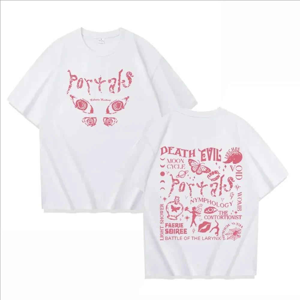 Spring Summer Short Sleeve Portals Death Print T Shirt Women Men Casual Loose Breathable Tops Clothing Fashion Trend Cotton Tops