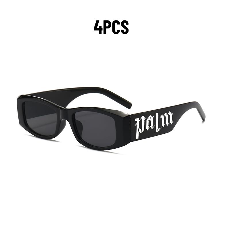 

2PCS Punk Letter Fashionable Sunglasses New Rectangular Retro Hip-hop Style High-end Feeling Spicy Girl Sunglasses for Women