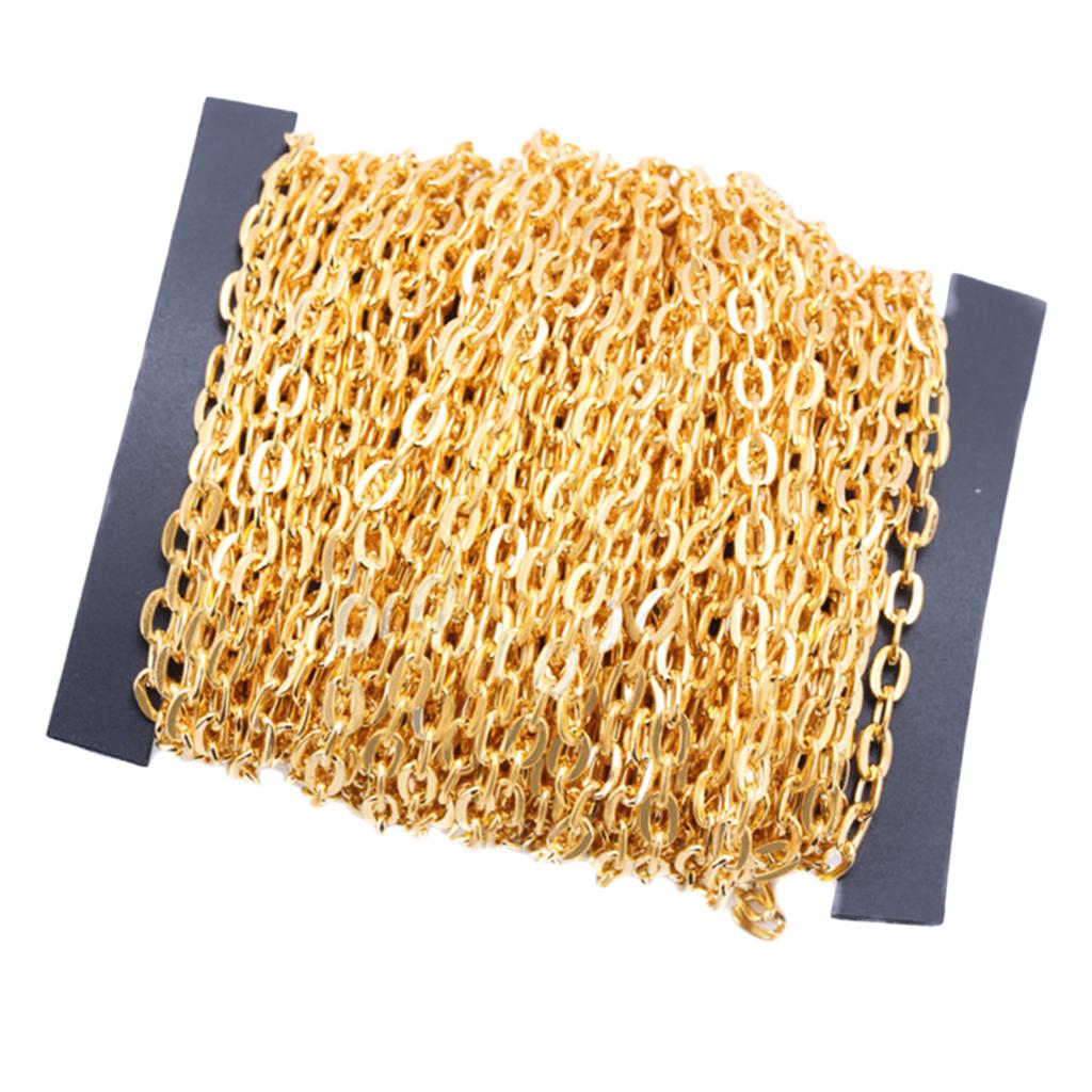 1 rolă de lanțuri de cruce de fier pentru lanțuri de cabluri pentru confecții de bijuterii DIY aurii