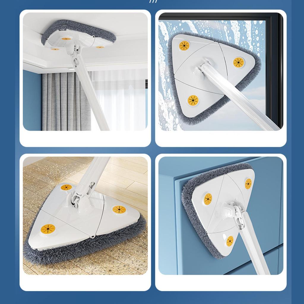 Adjustable Extendable Triangle Mop 360 Rotating Wall Mop with Long Handle for Windows Customizable and Effective Cleaning