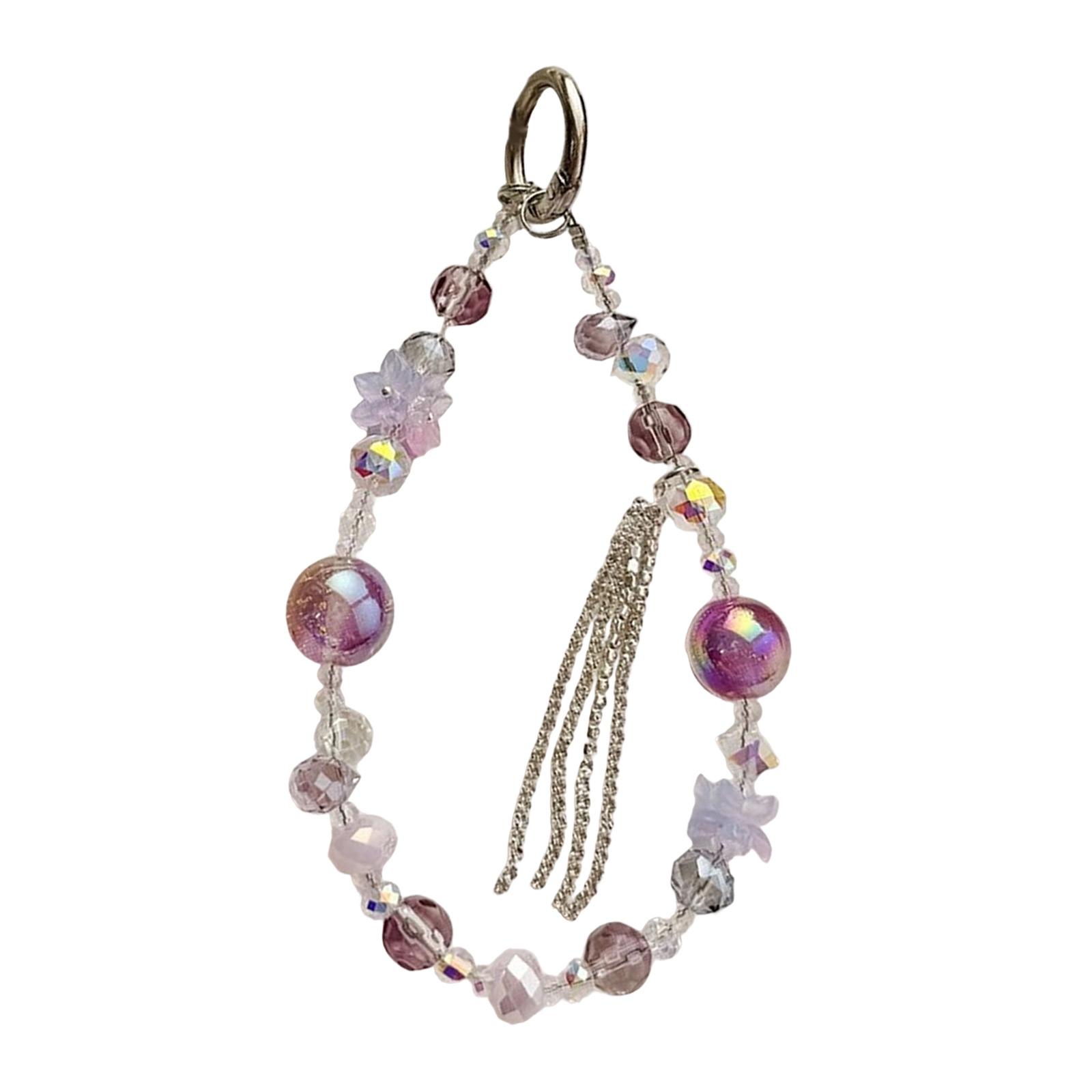 

Бисерный ремешок для телефона-камеры с милым цифровым шармом-бабочкой, модный аксессуар для телефонов и сумок 3 фиолетовый