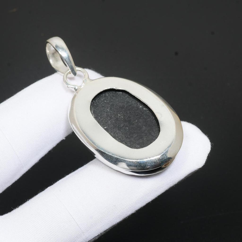 Abalone Shell Gemstone Handmade 925 Sterling Silver Natural Abalone Shell Pendnat Oval Design Pendant Abalone Shell Jewelry For Gifts