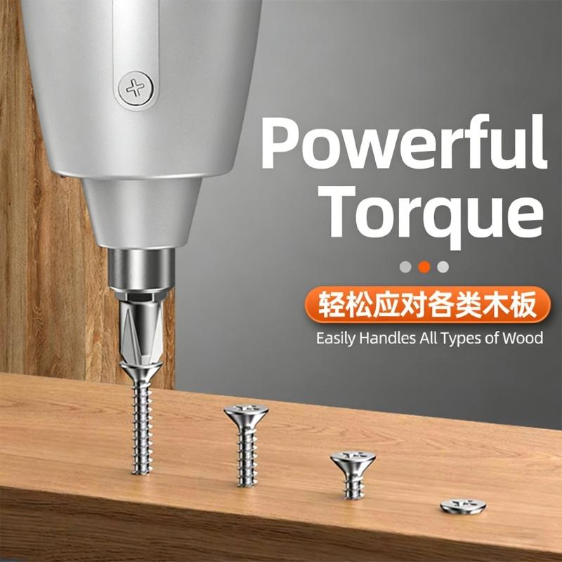 Electric Screwdriver With 3.5Nm Torque Control Ergonomic Handle Fast Charging Interchangeable Bit DIY Projects