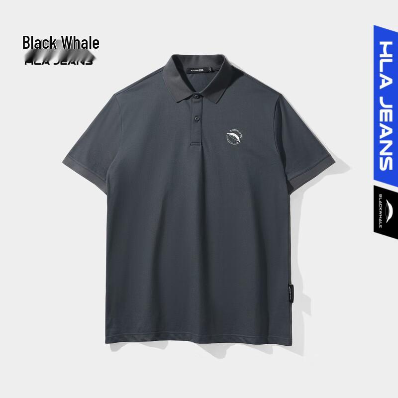 

HLA Black Whale Men s Short Sleeve Polo Shirt M